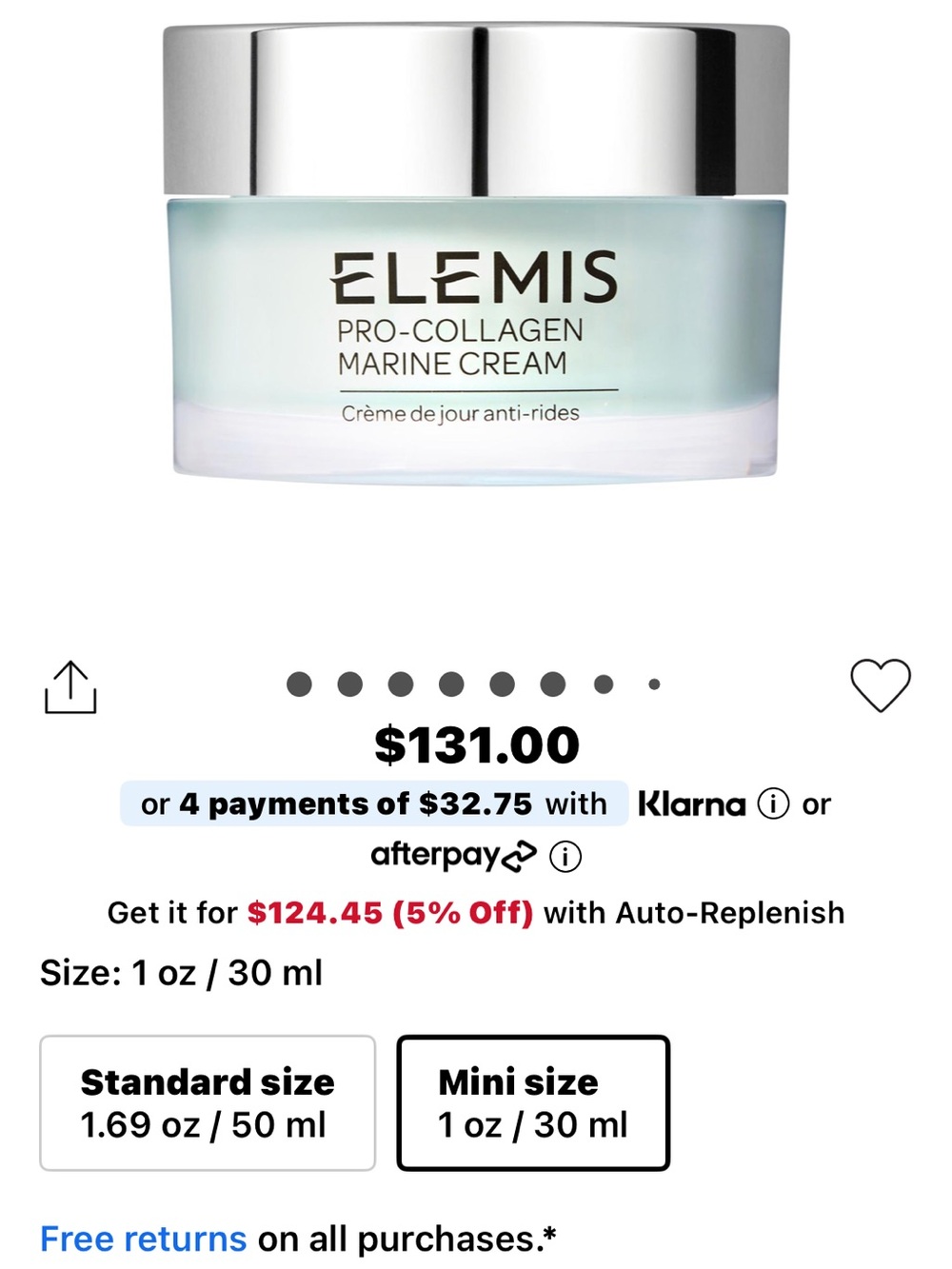 BRAND NEW IN BOX ELEMIS Pro-Collagen Marine Cream — Light Aqua Jar